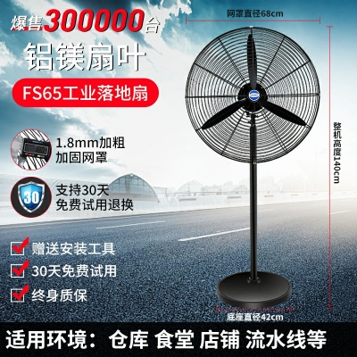 fs65-工業(yè)電風(fēng)扇強(qiáng)力落地扇大風(fēng)量牛角扇商用機(jī)械大功率車(chē)間工廠壁掛扇